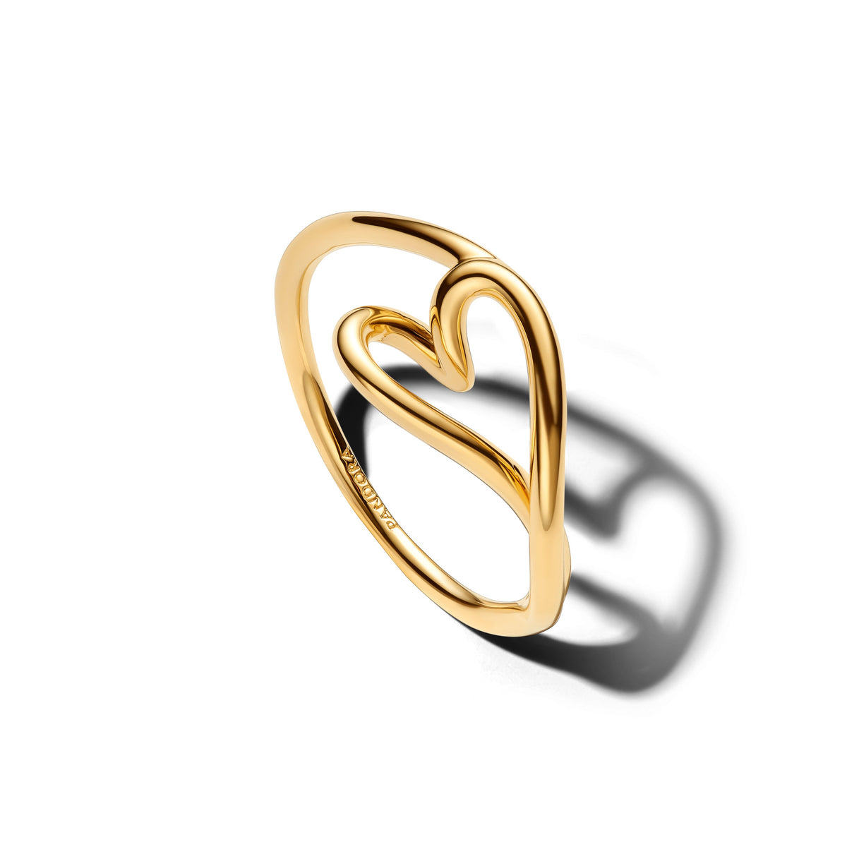 Ring – 14k Gold-Plated – Organically Shaped Heart Small