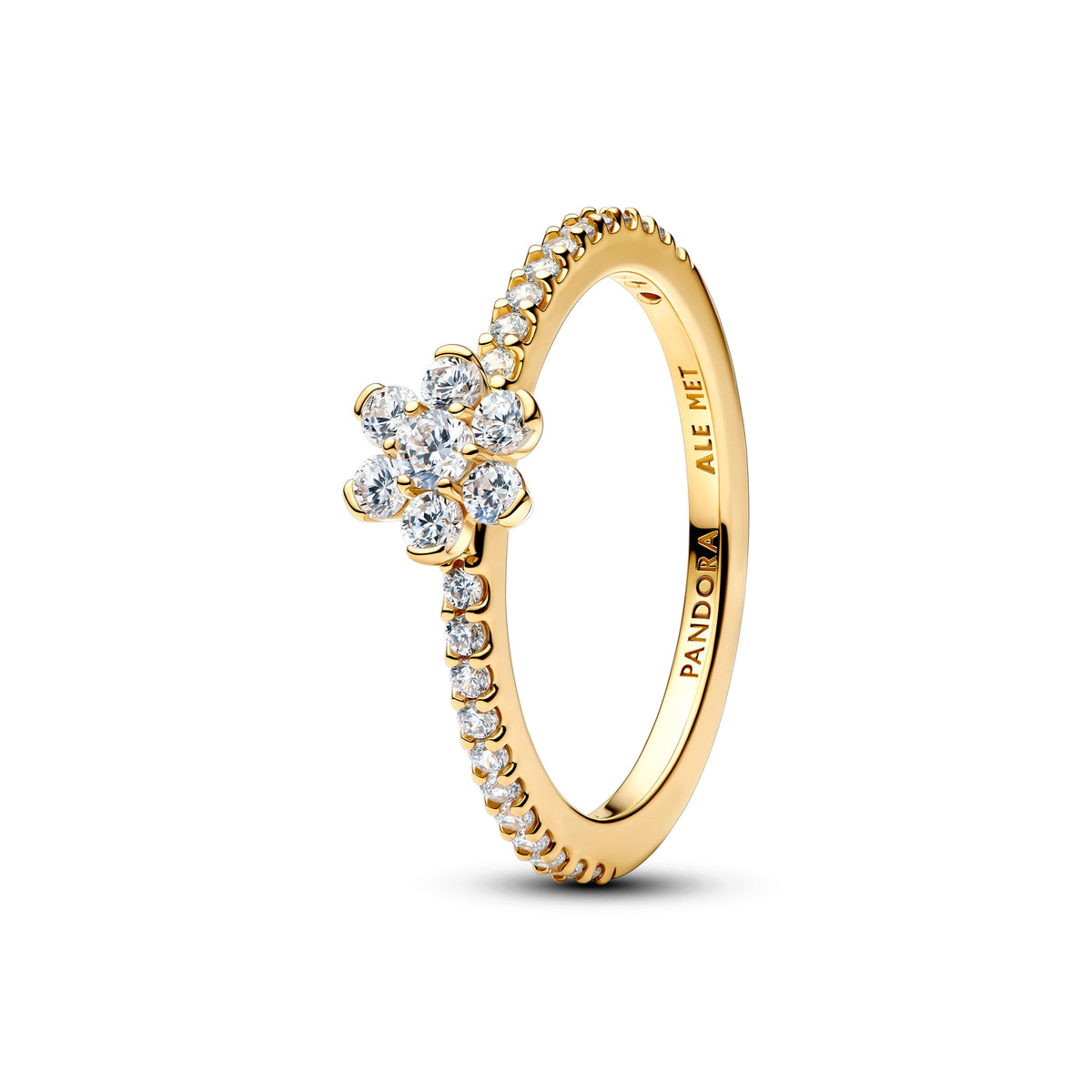 Ring – 14k Gold-Plated – Sparkling Flower