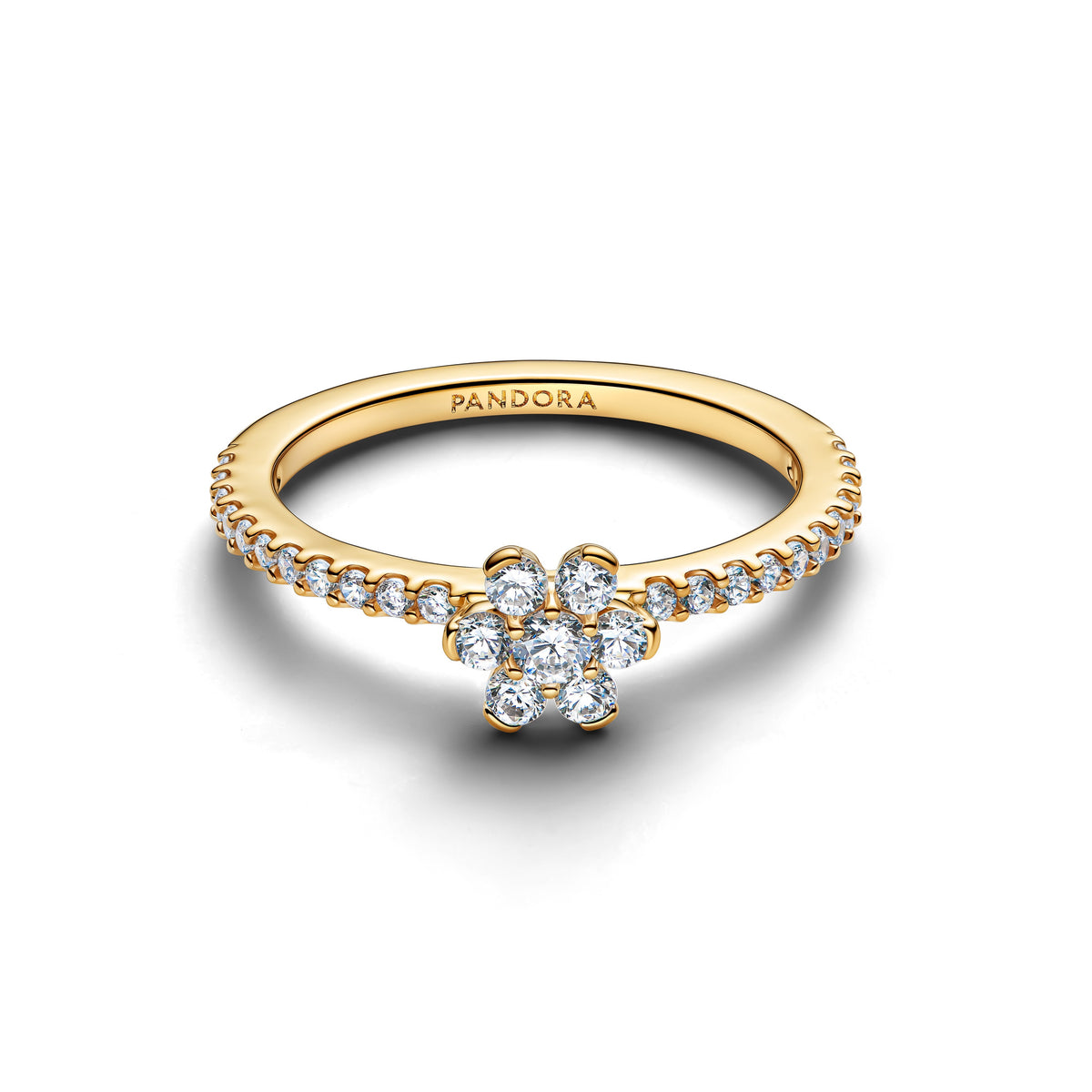 Ring – 14k Gold-Plated – Sparkling Flower