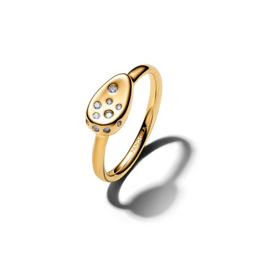 Ring – 14k Gold-Plated – Medium Stone-Set Oval Signet