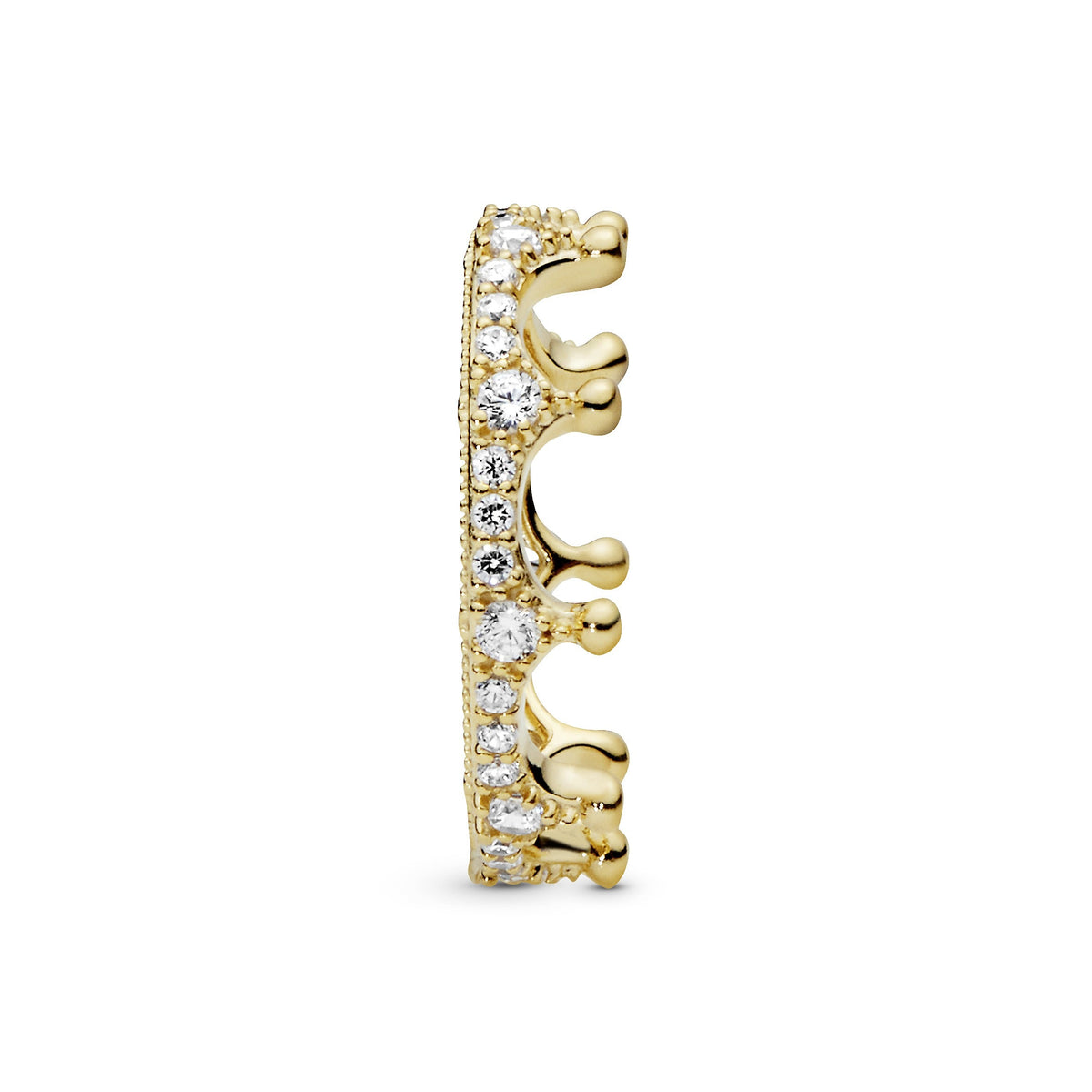 Ring – 14k Gold-Plated – Clear Sparkling Crown