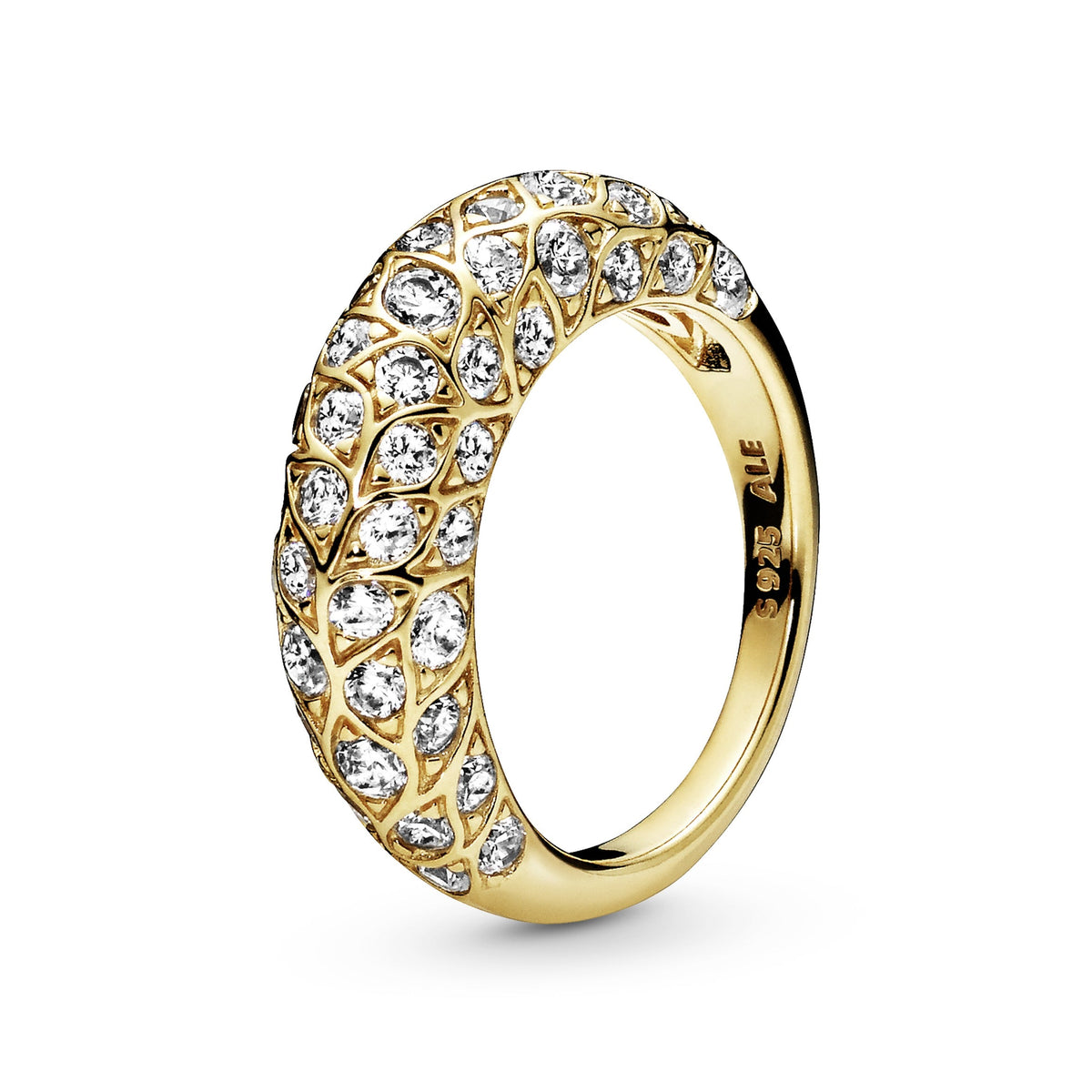 Ring – 14k Gold-Plated – Sparkling Pattern