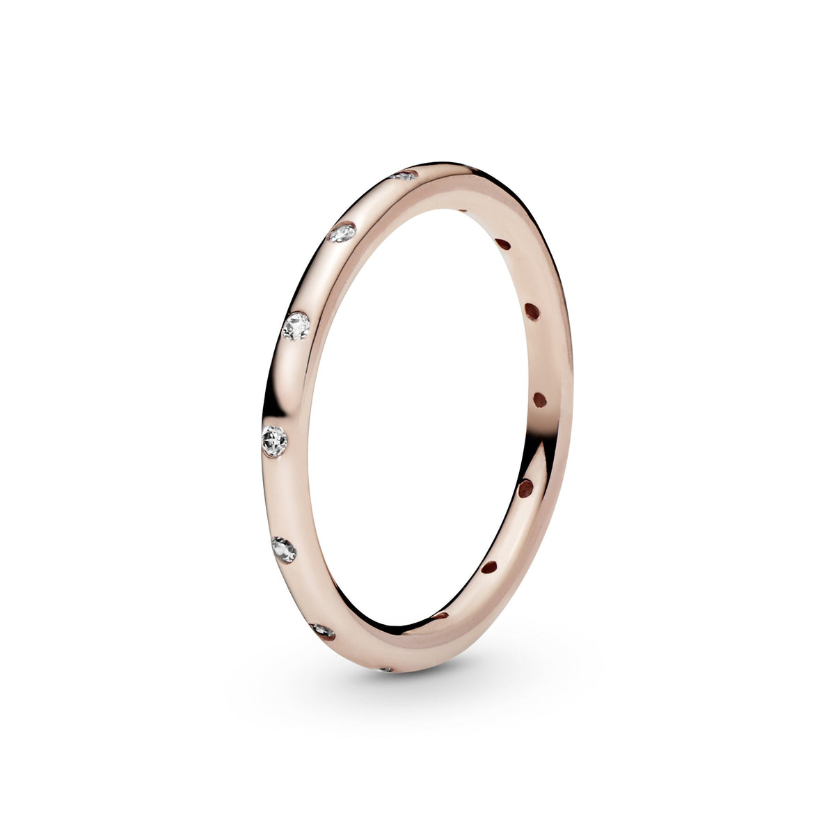 Ring – 14k Rose Gold-Plated – Simple Sparkling Band