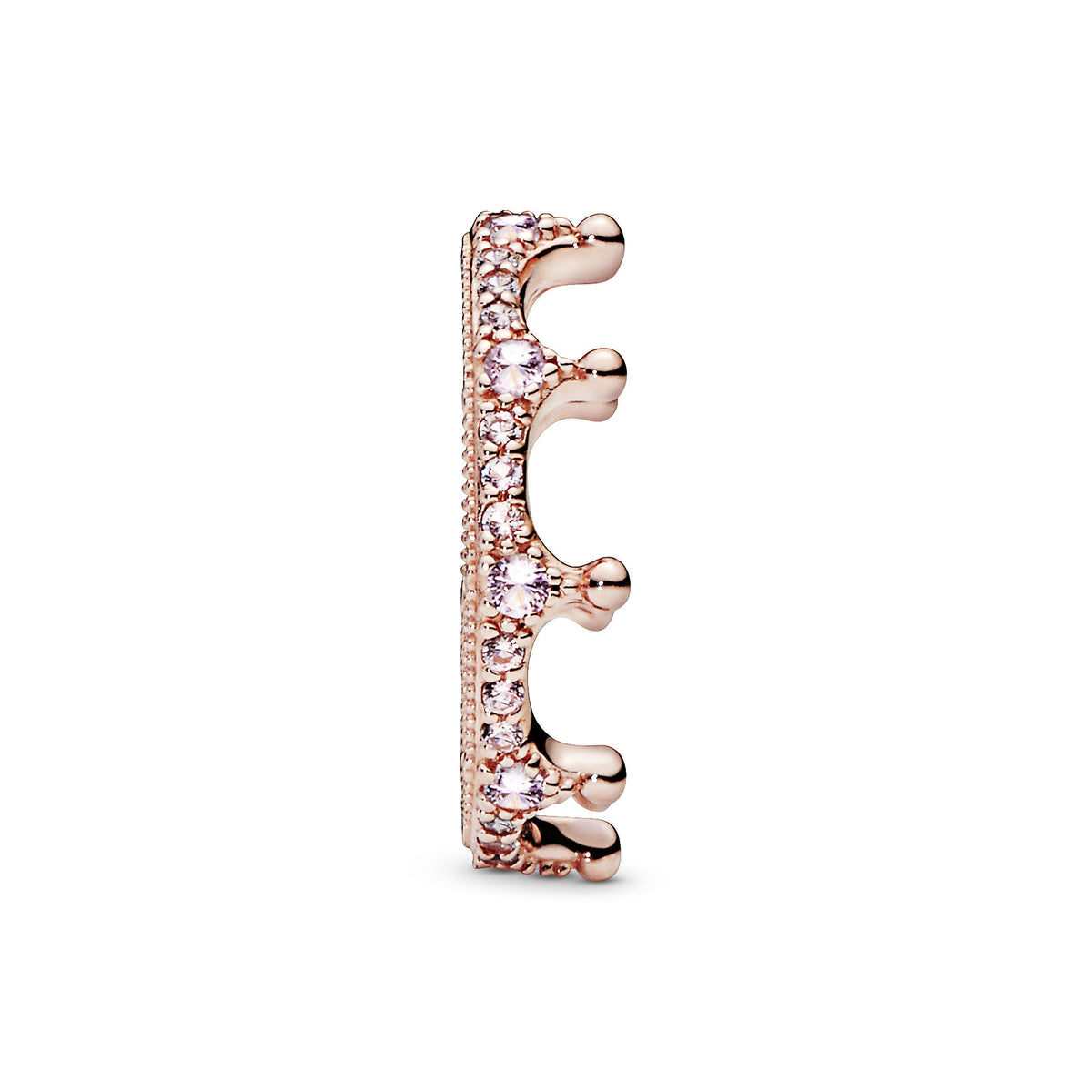 Ring – 14k Rose Gold-Plated – Pink Sparkling Crown