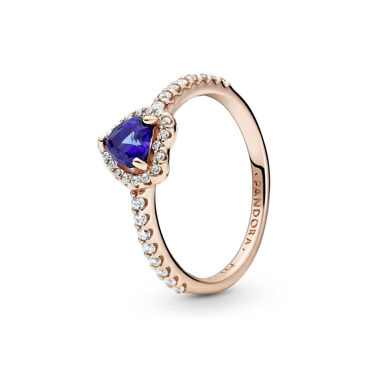 Ring – 14k Rose Gold-Plated – Sparkling Elevated Heart