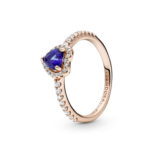 Ring – 14k Rose Gold-Plated – Sparkling Elevated Heart