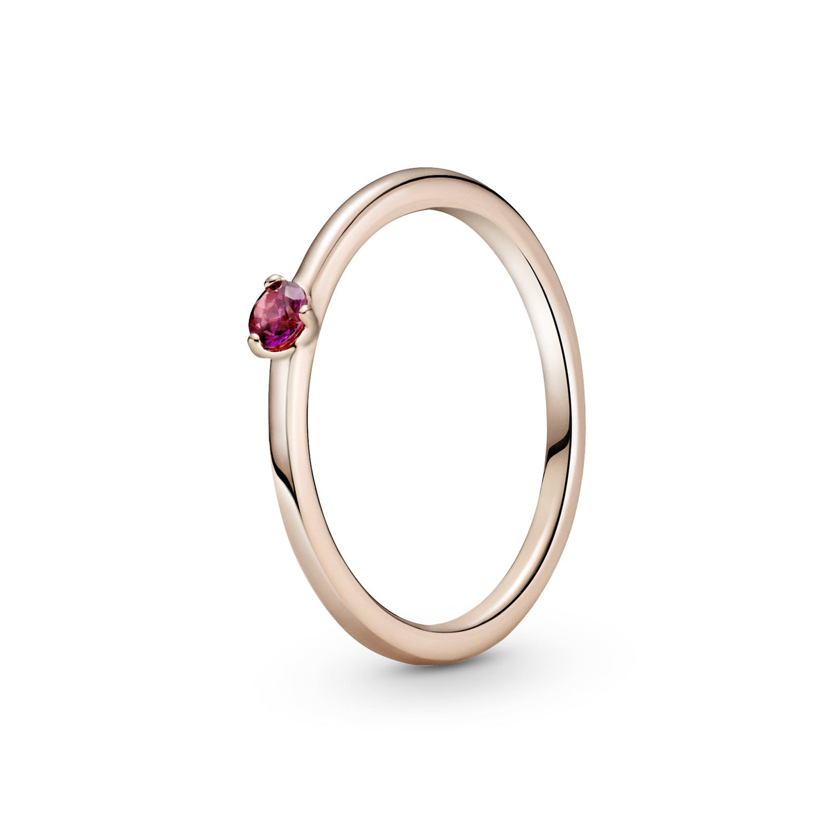 Ring – 14k Rose Gold-Plated – Red Solitaire