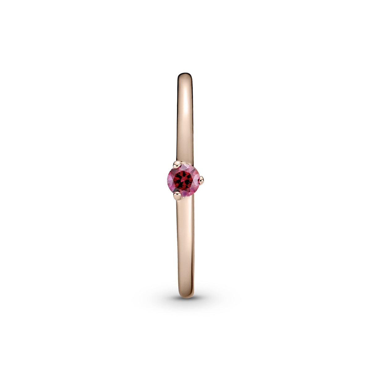 Ring – 14k Rose Gold-Plated – Red Solitaire