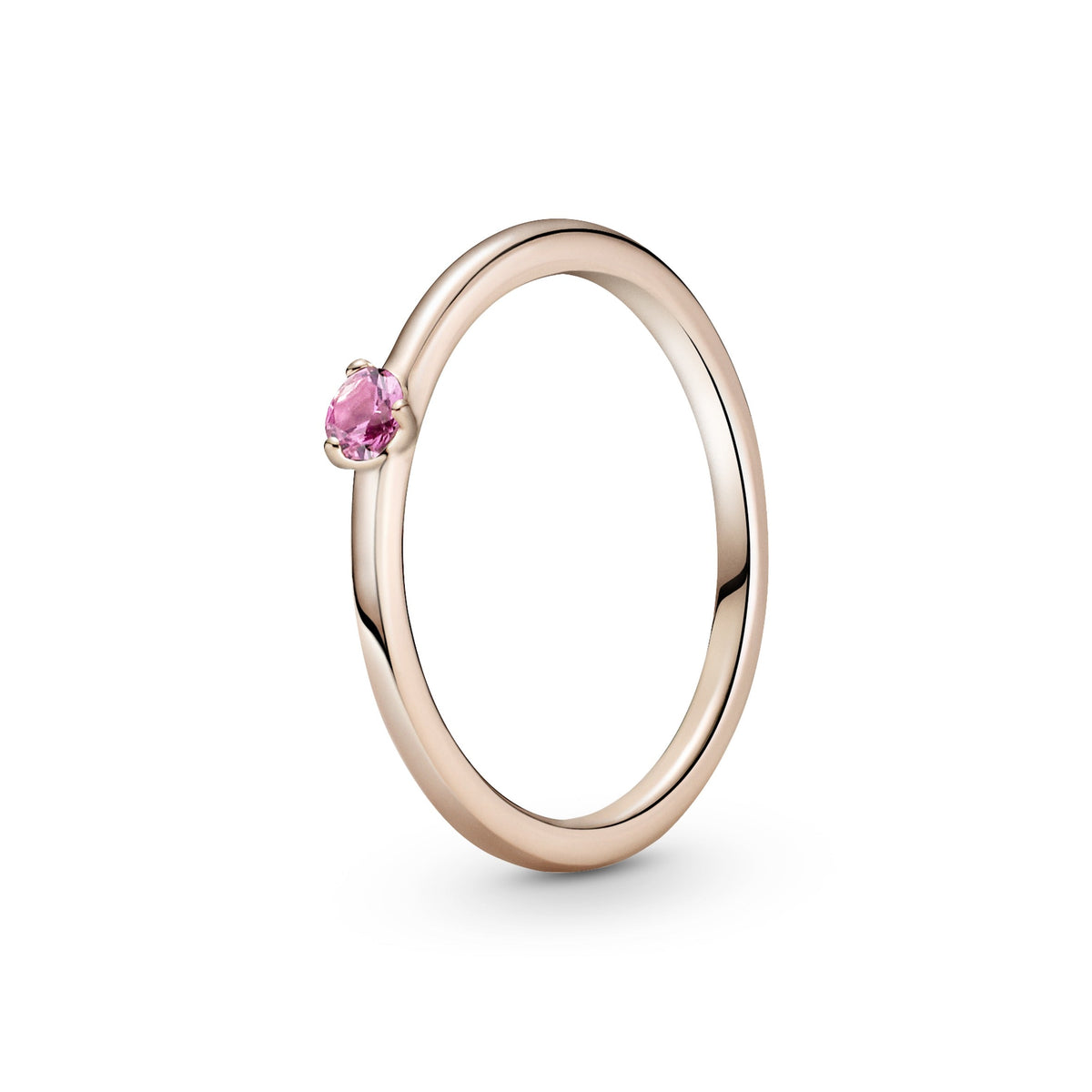 Ring – 14k Rose Gold-Plated – Pink Solitaire