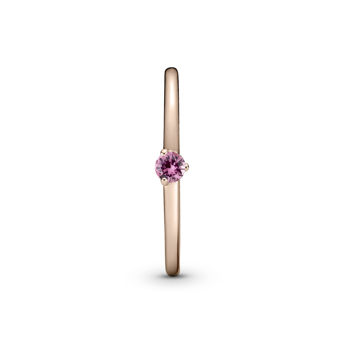 Ring – 14k Rose Gold-Plated – Pink Solitaire