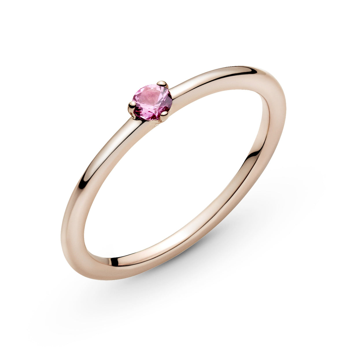 Ring – 14k Rose Gold-Plated – Pink Solitaire