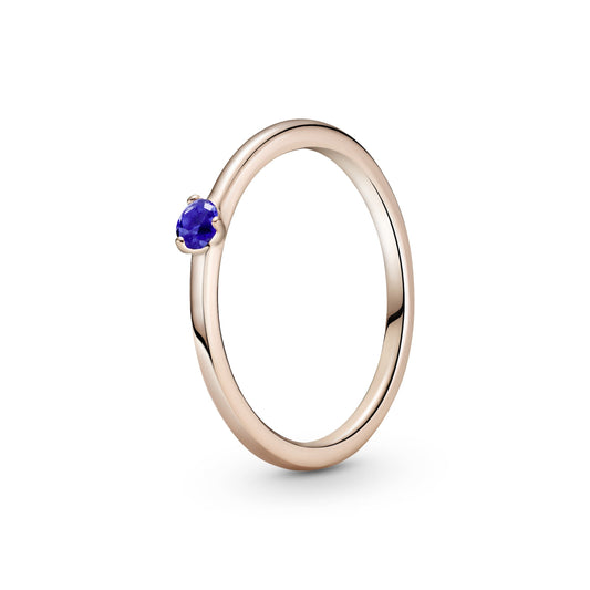 Ring – 14k Rose Gold-Plated – Stellar Blue Solitaire