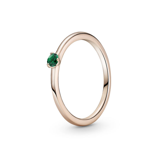 Ring – Sterling Silver – Green Solitaire