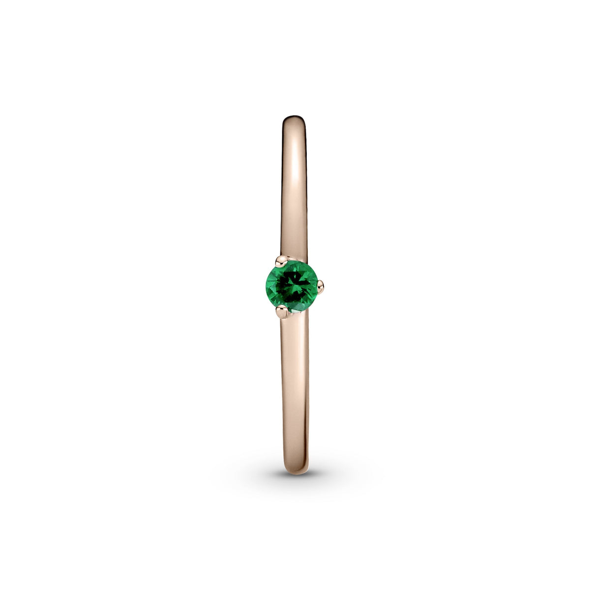 Ring – Sterling Silver – Green Solitaire