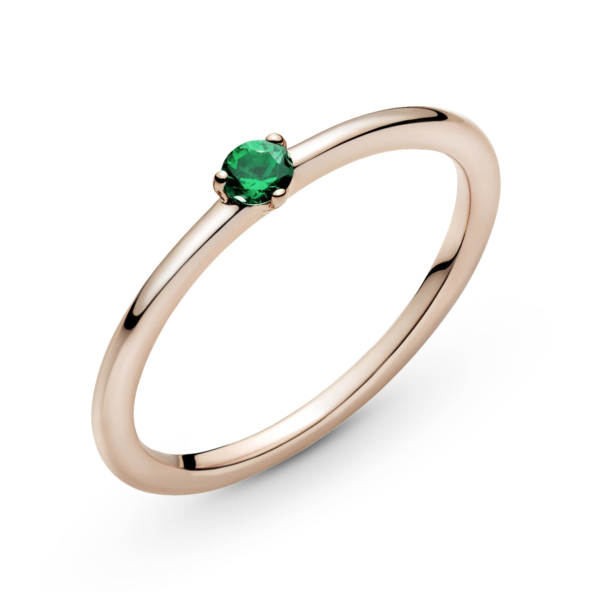 Ring – Sterling Silver – Green Solitaire