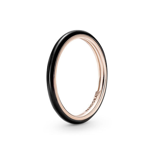 Ring – 14k Rose Gold-Plated – Pandora ME Black Enamel