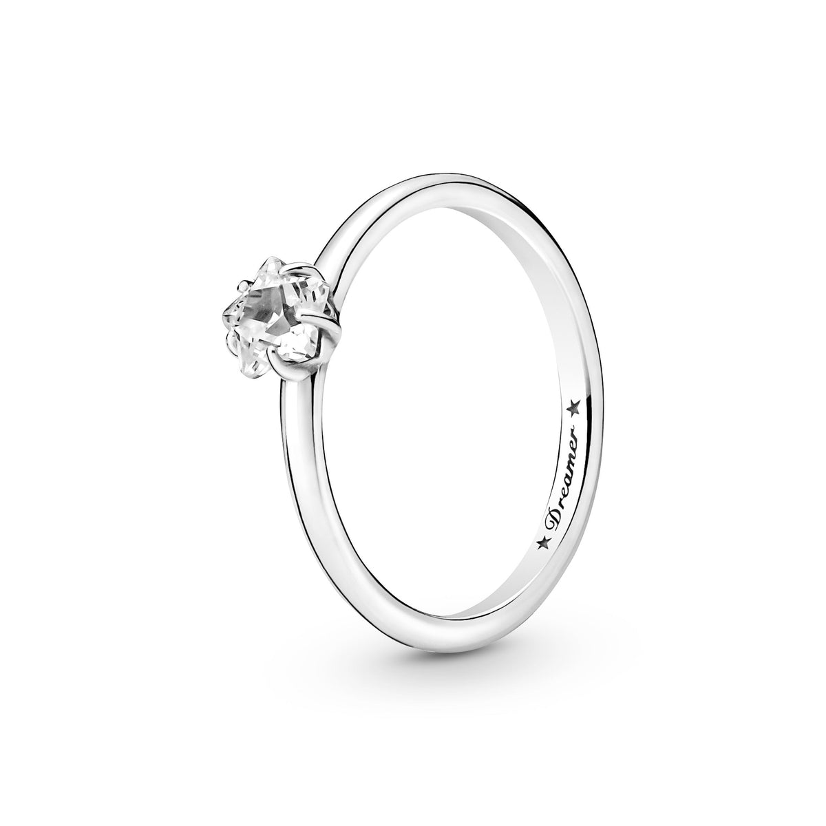 Ring – Sterling Silver – Celestial Sparkling Star Solitaire