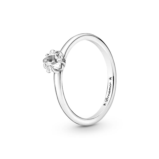 Ring – Sterling Silver – Celestial Sparkling Star Solitaire