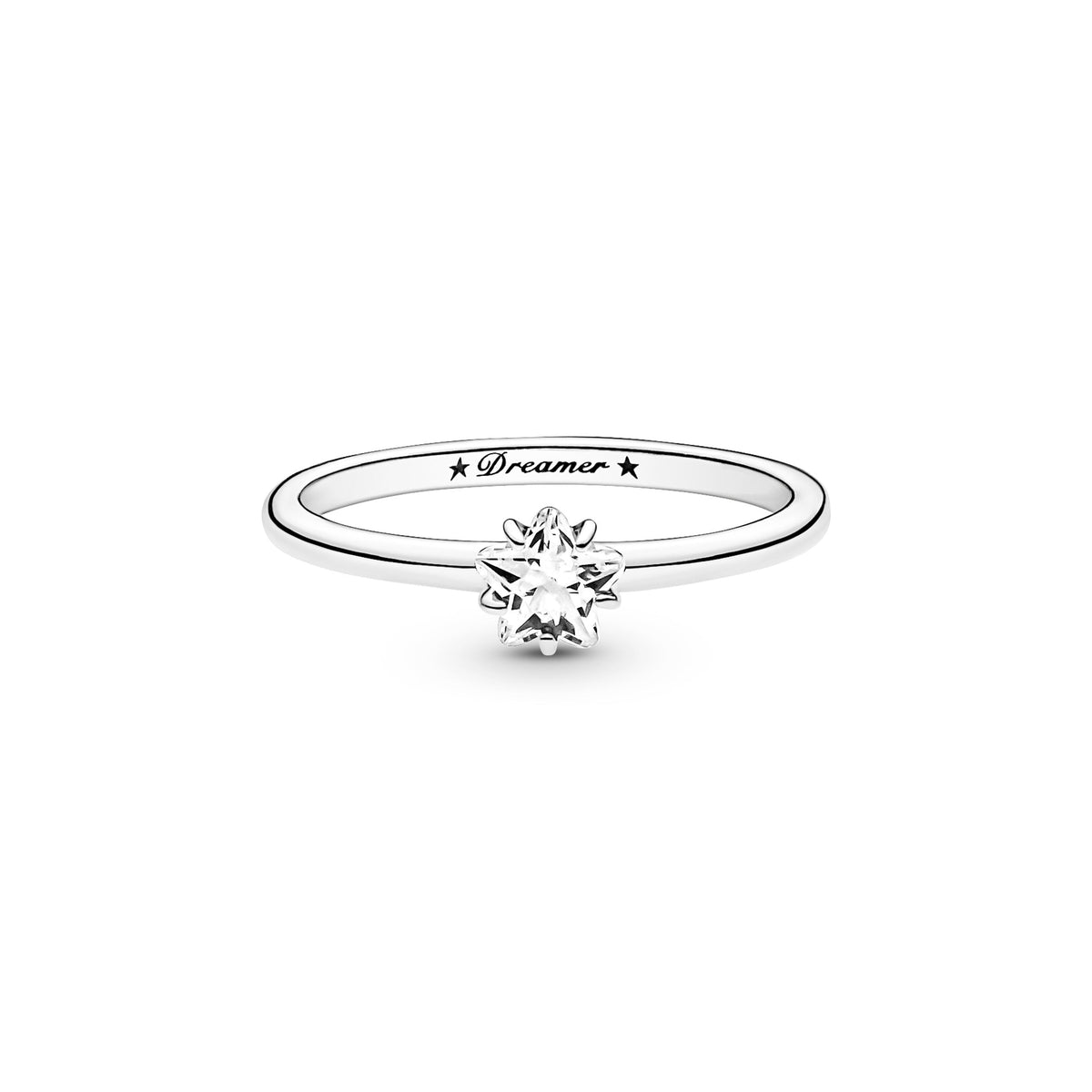 Ring – Sterling Silver – Celestial Sparkling Star Solitaire