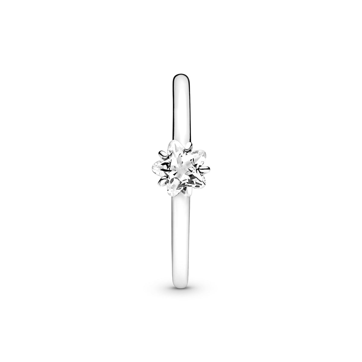 Ring – Sterling Silver – Celestial Sparkling Star Solitaire