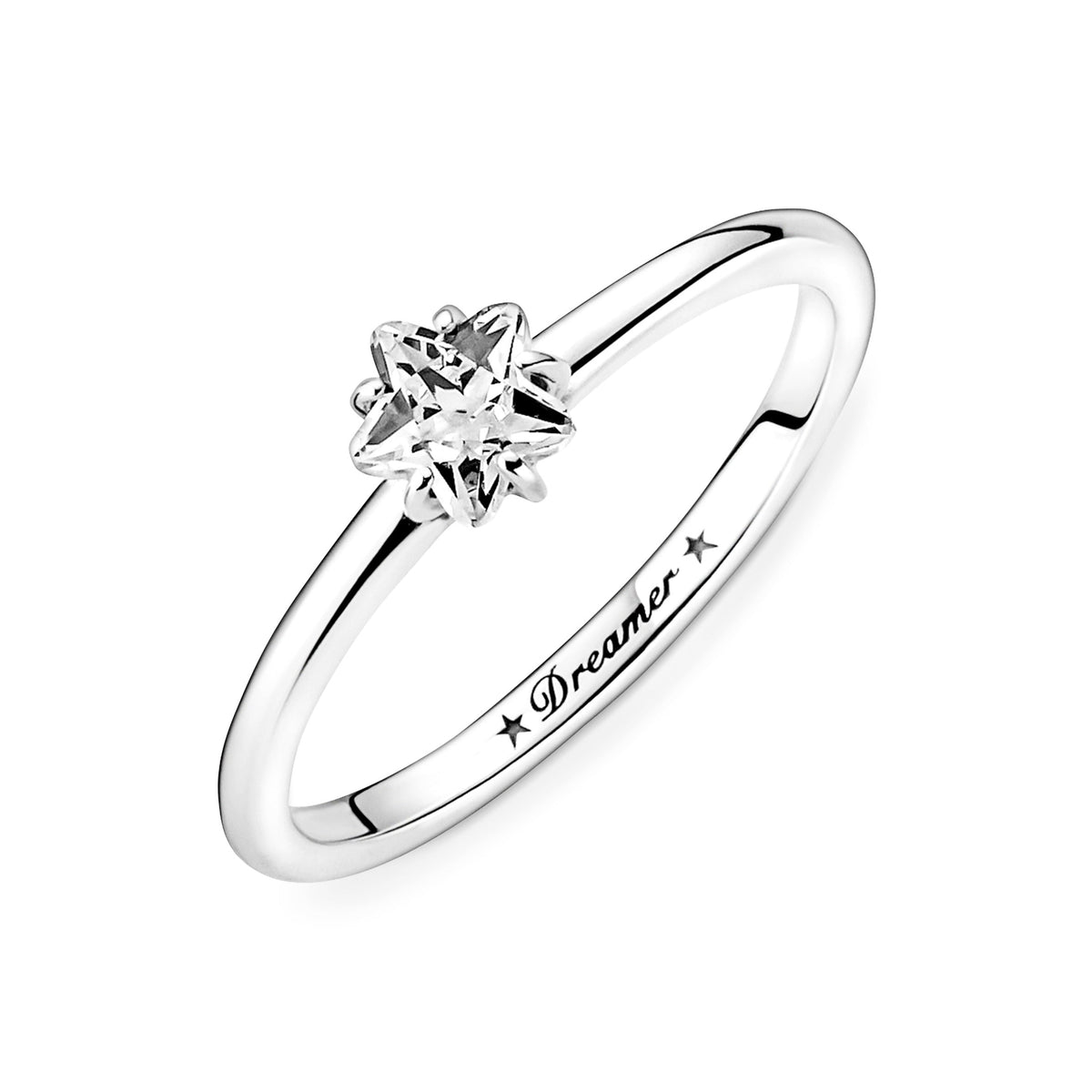 Ring – Sterling Silver – Celestial Sparkling Star Solitaire