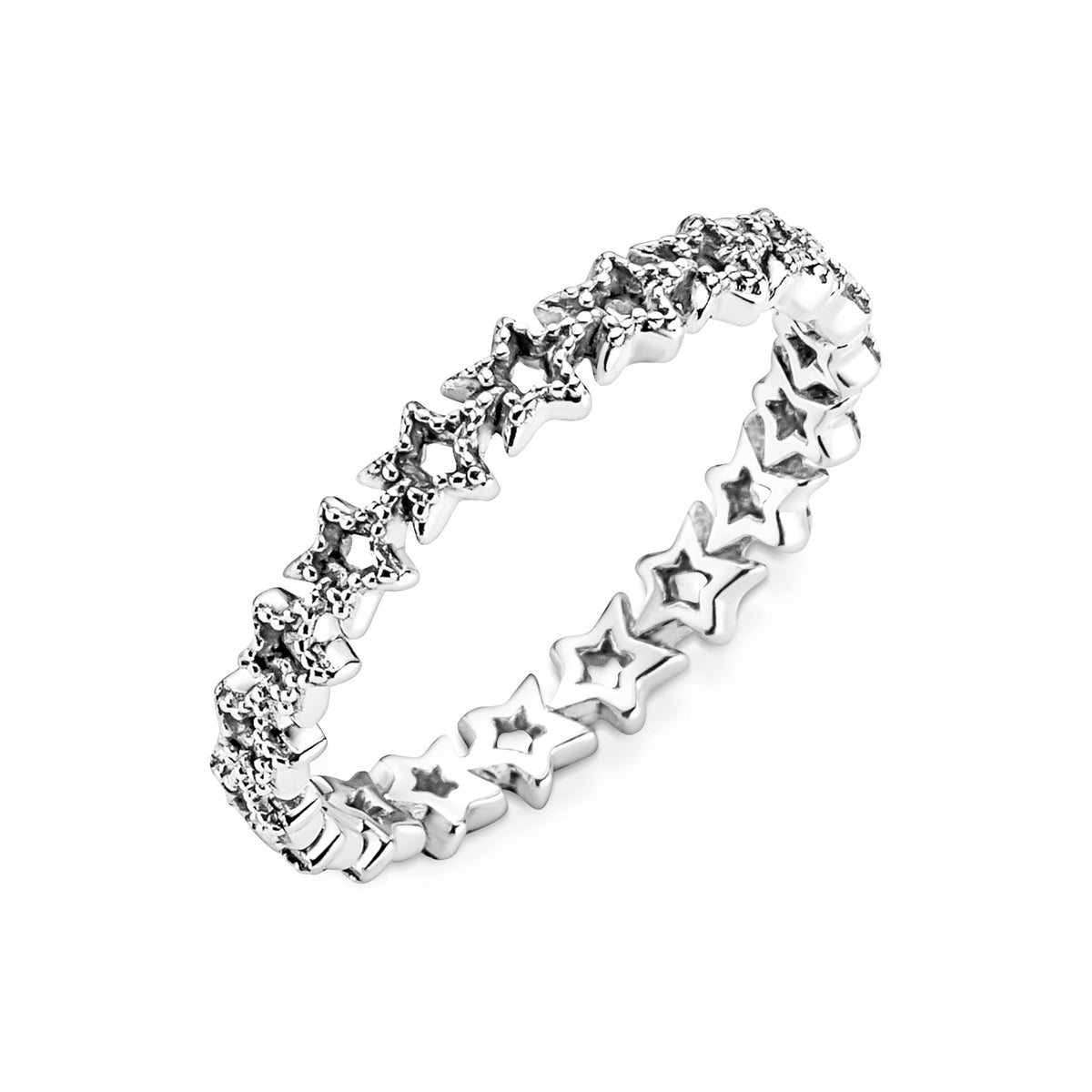 Ring – Sterling Silver – Band of Asymmetric Stars
