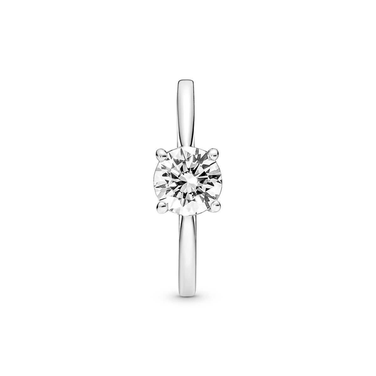 Ring – Sterling Silver – Sparkling Solitaire