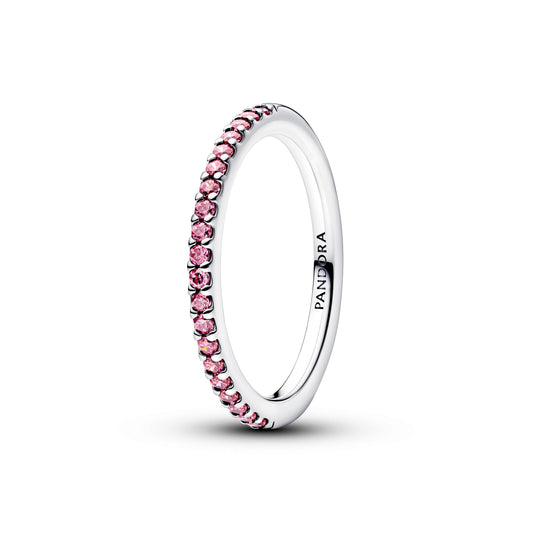 Ring – Sterling Silver – Sparkling Pink Band