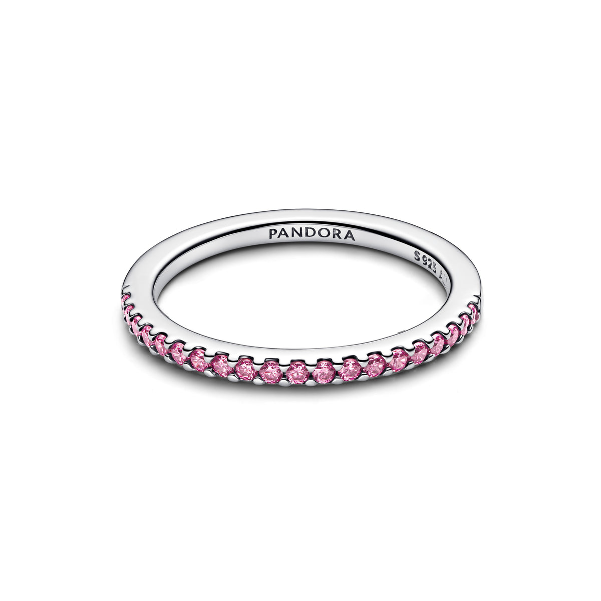 Ring – Sterling Silver – Sparkling Pink Band