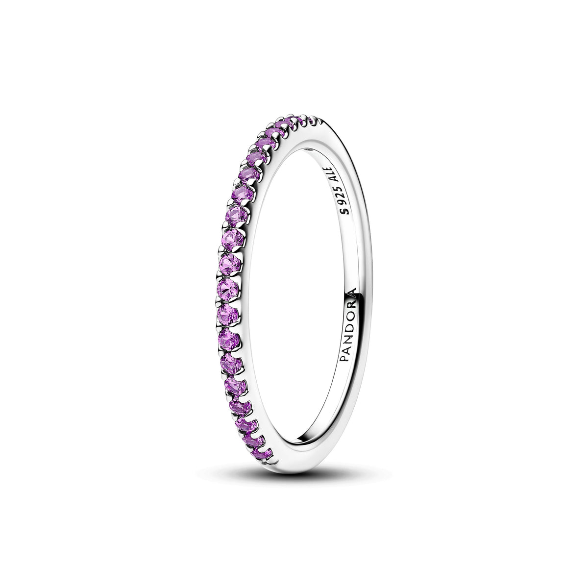 Ring – Sterling Silver – Sparkling Purple Half-Eternity Band