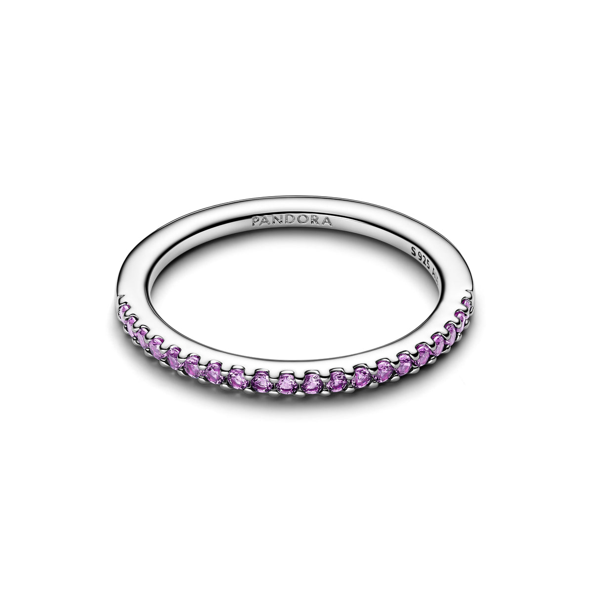 Ring – Sterling Silver – Sparkling Purple Half-Eternity Band
