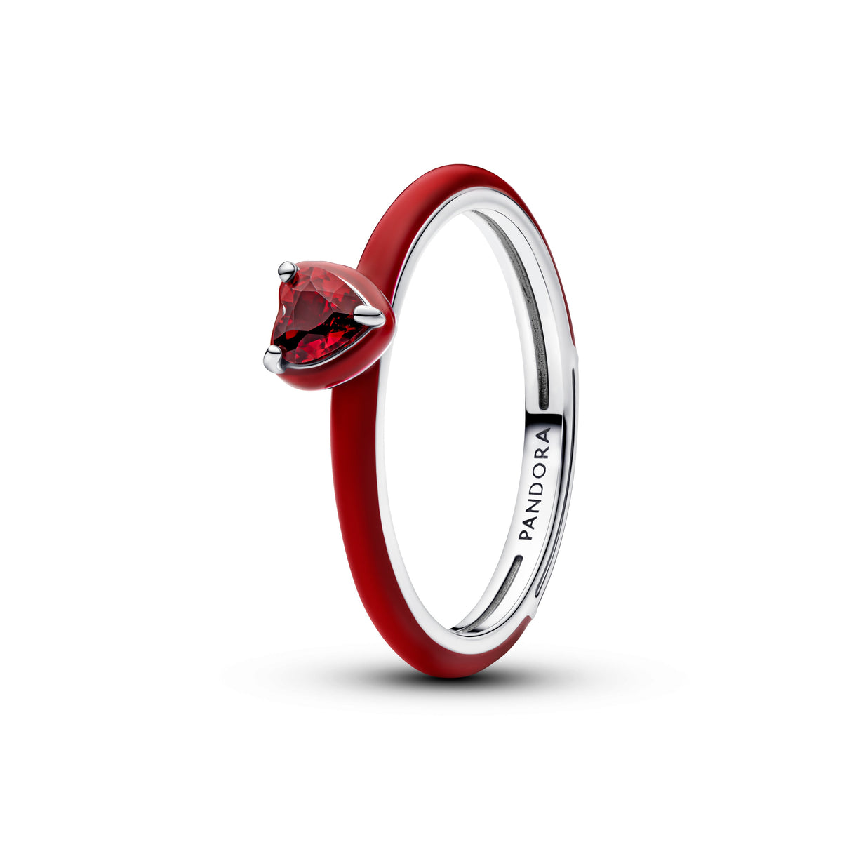 Ring – Sterling Silver – Red Chakra Heart