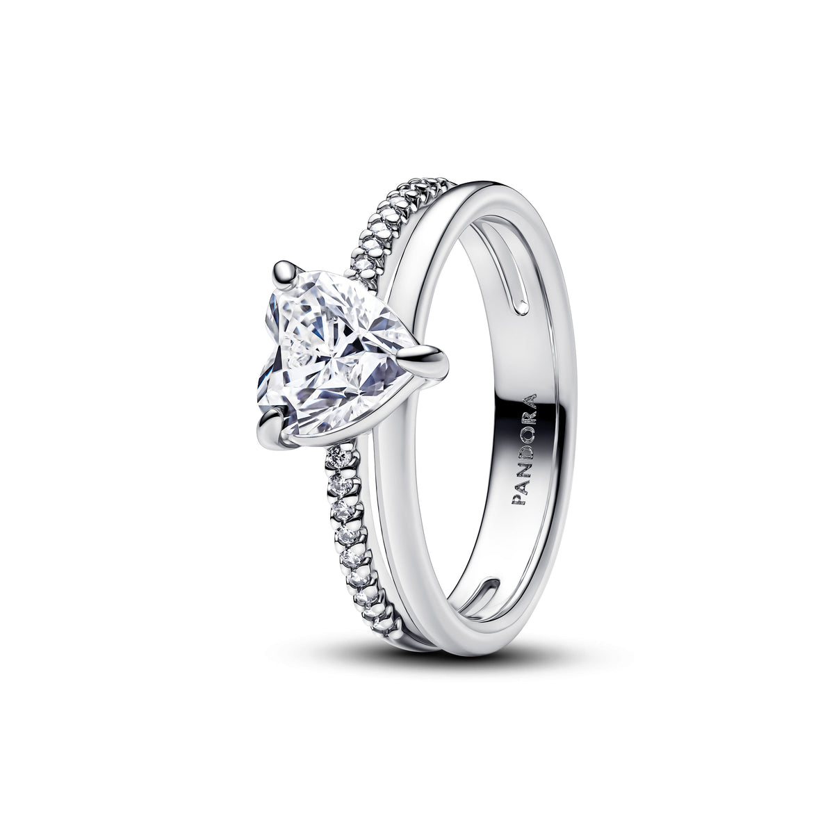 Ring – Sterling Silver – Double Band Heart