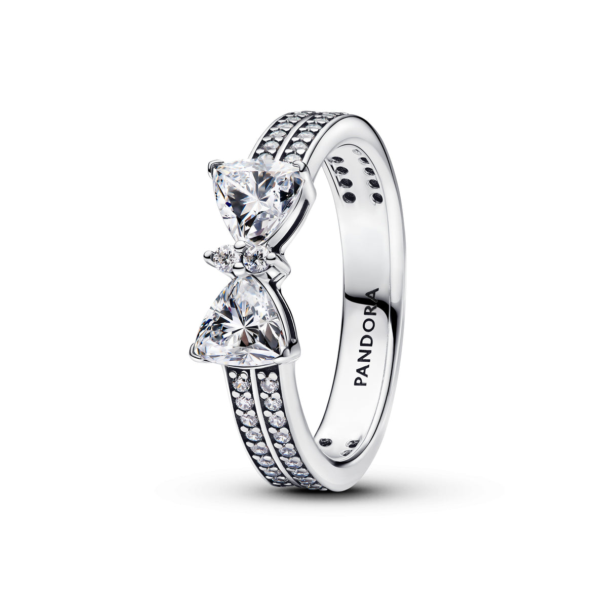 Ring – Sterling Silver – Sparkling Bow Double-row