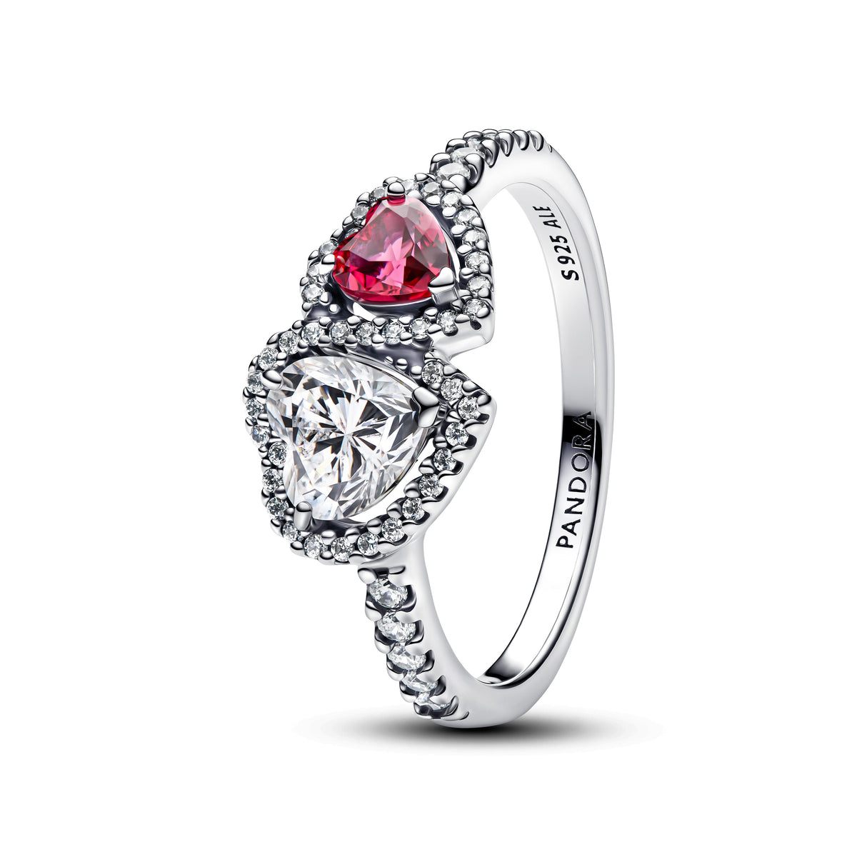 Ring – Sterling Silver – Halo Hearts
