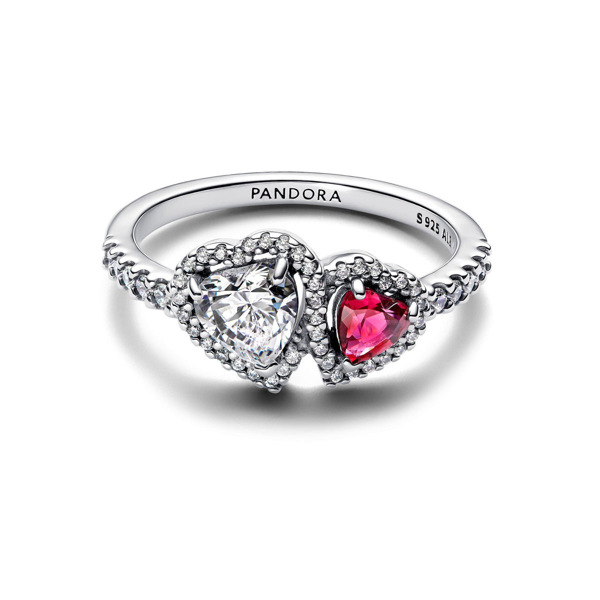 Ring – Sterling Silver – Halo Hearts
