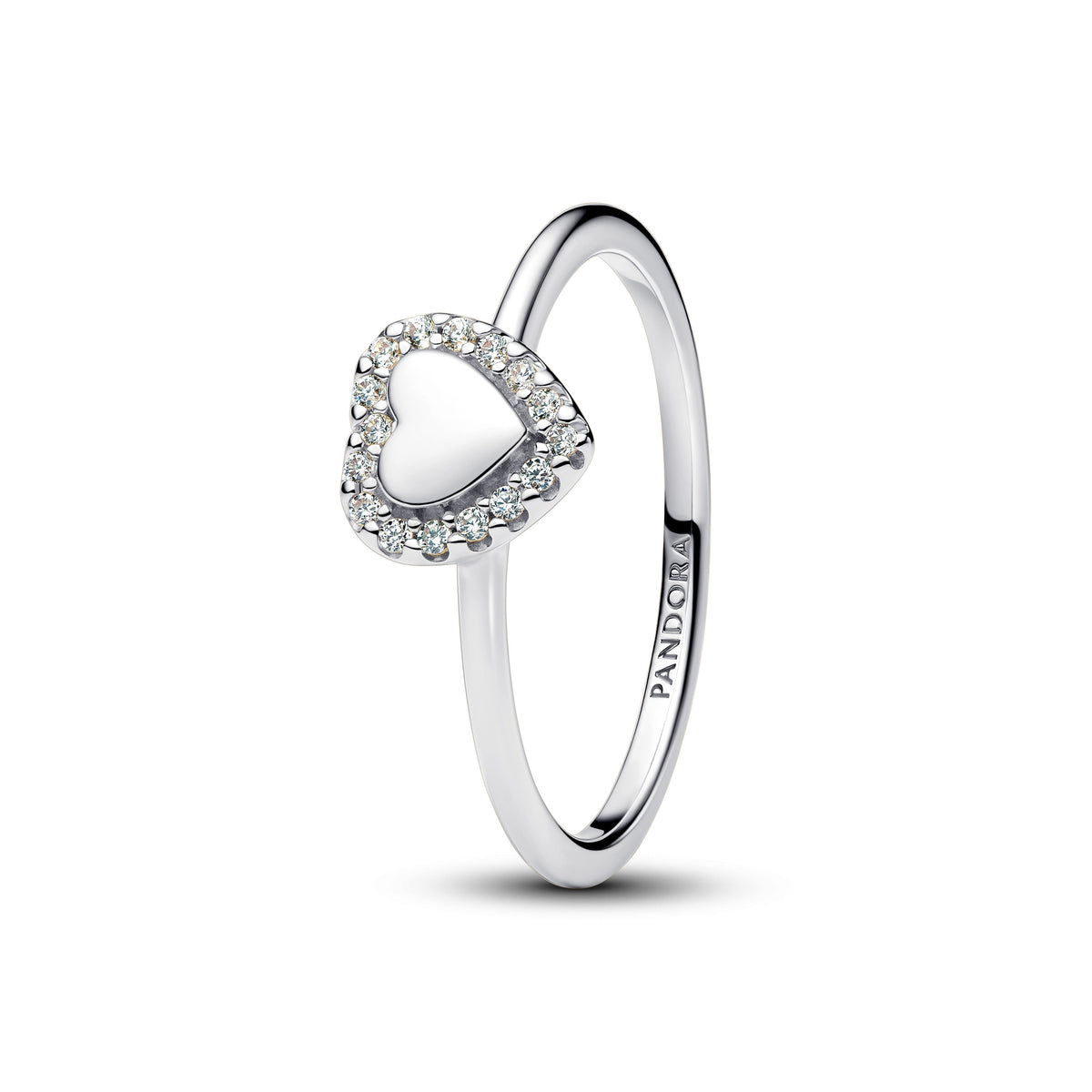 Ring – Sterling Silver – Engravable Heart Halo