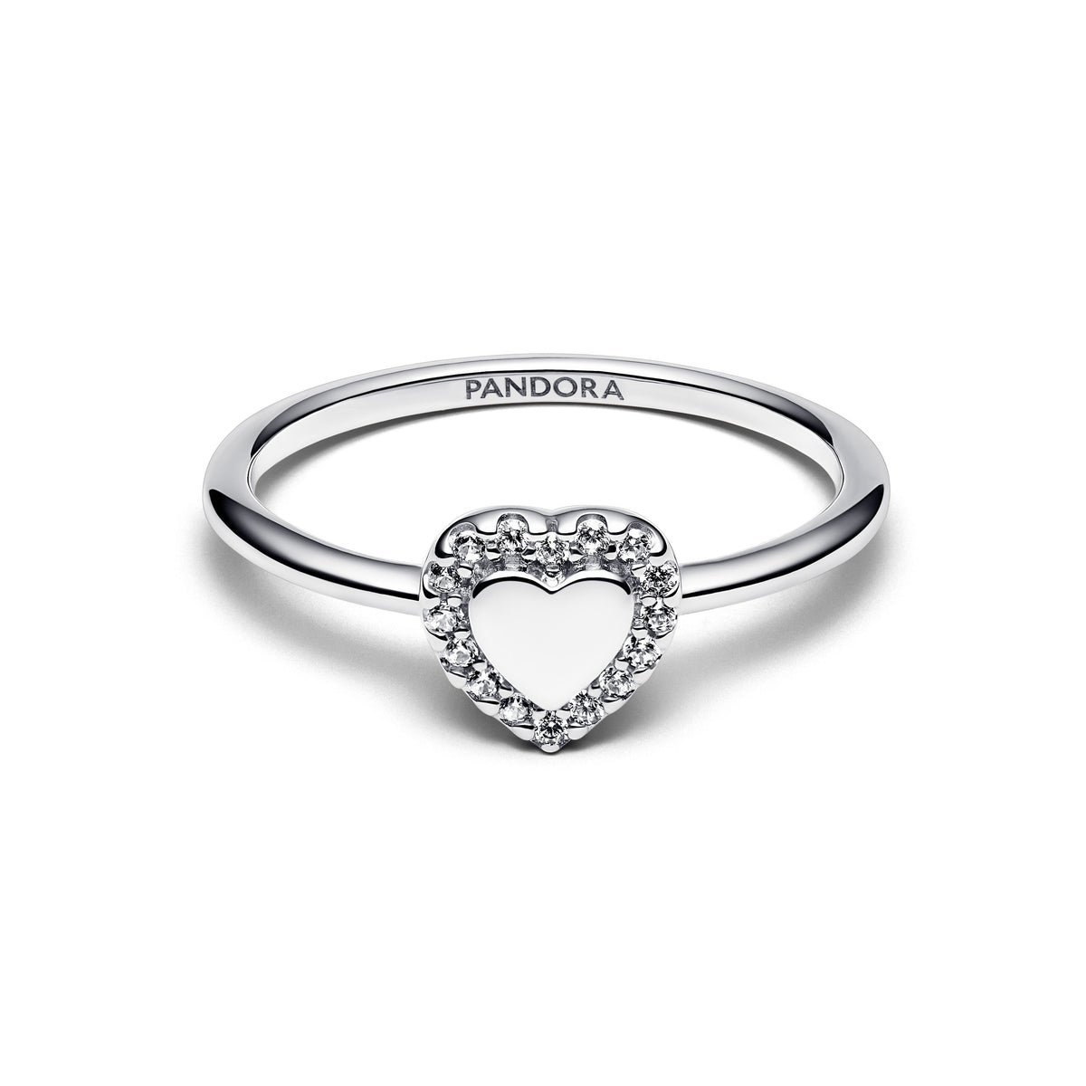 Ring – Sterling Silver – Engravable Heart Halo