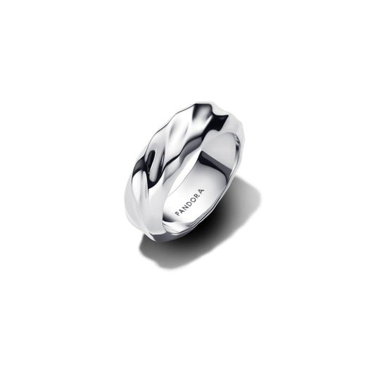 Ring – Sterling Silver – Rippled Wide Band