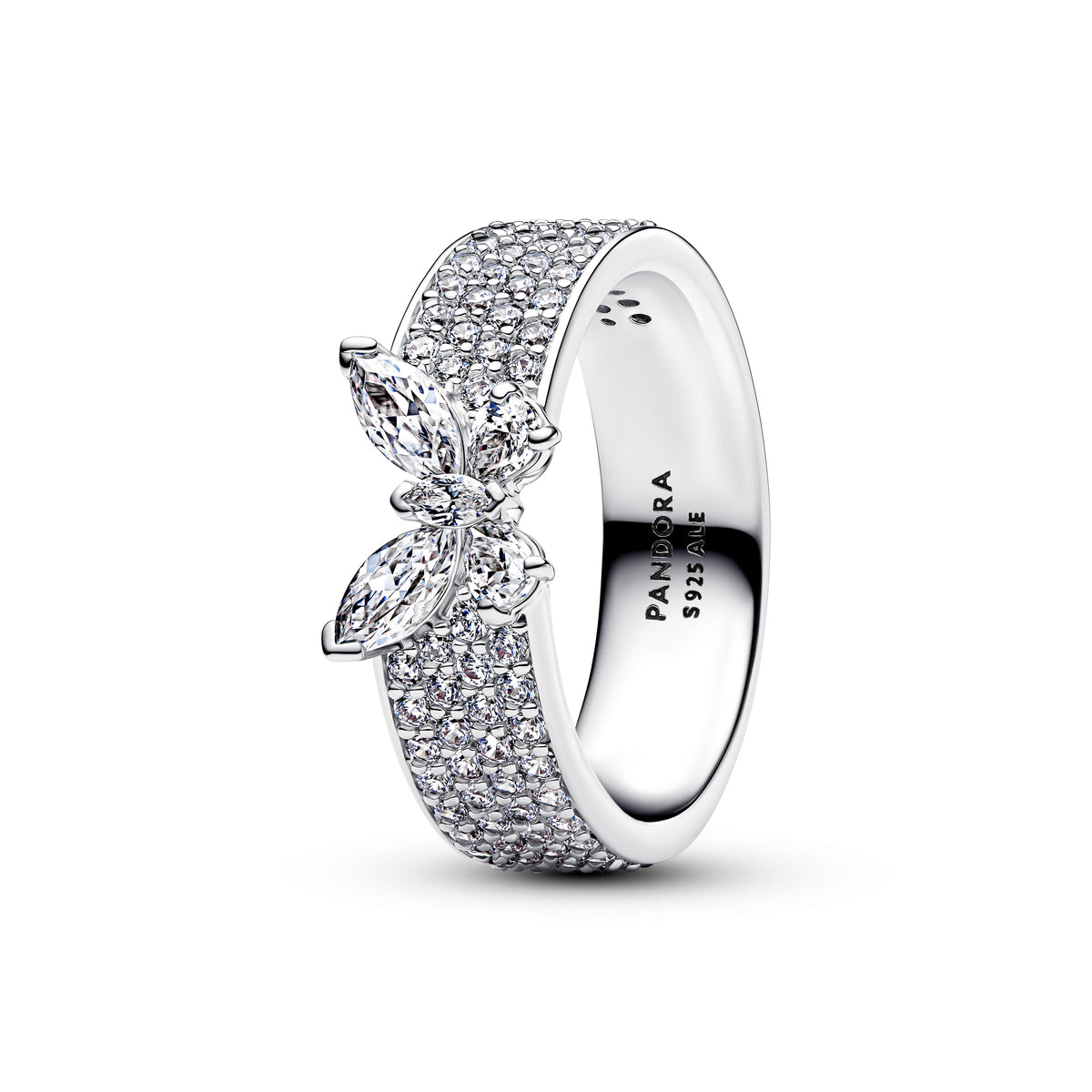 Ring – Sterling Silver – Sparkling Butterfly Bold