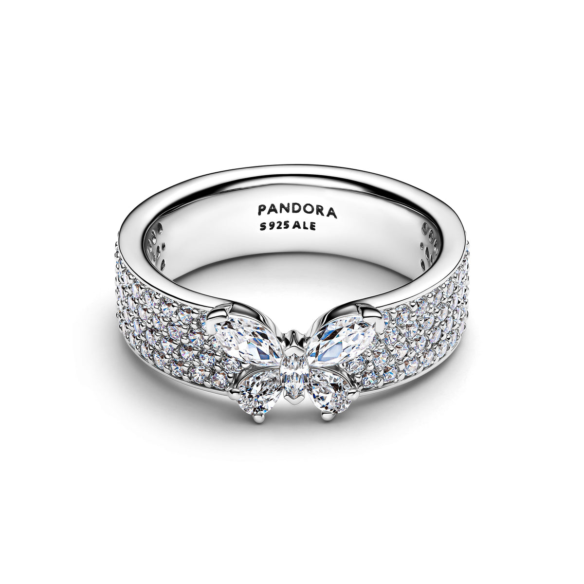 Ring – Sterling Silver – Sparkling Butterfly Bold