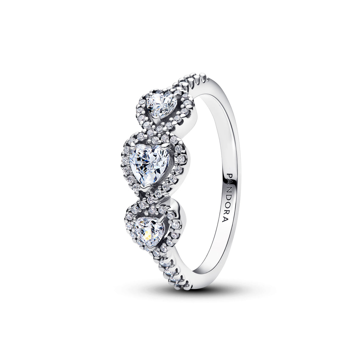 Ring – Sterling Silver – Halo Heart Trilogy