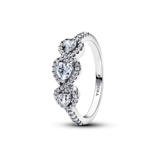 Ring – Sterling Silver – Halo Heart Trilogy