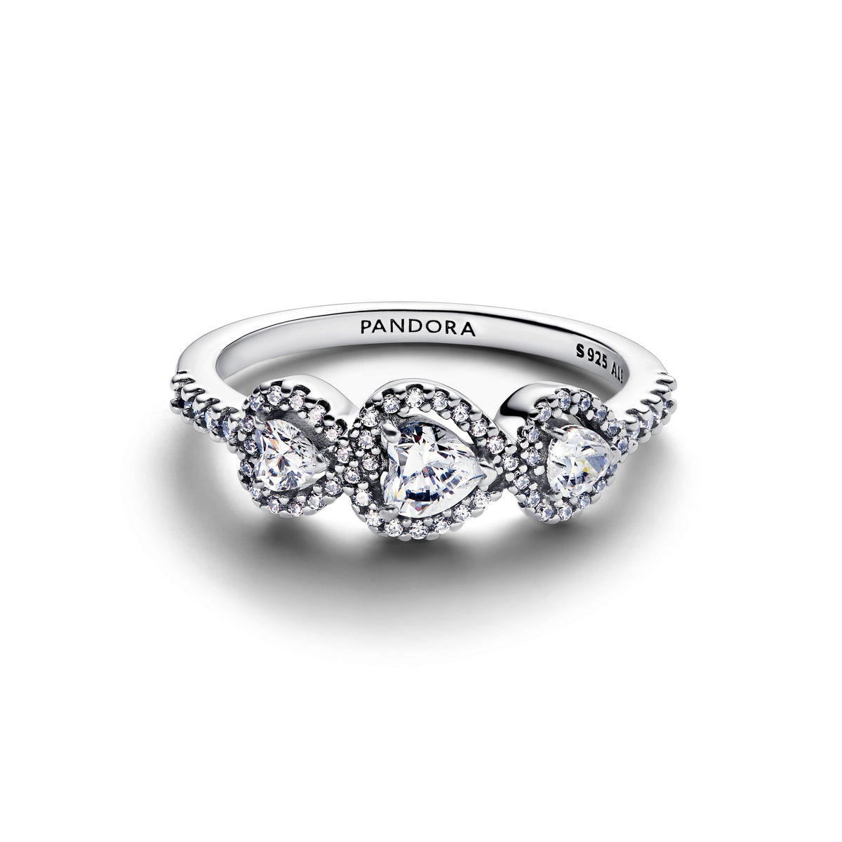 Ring – Sterling Silver – Halo Heart Trilogy