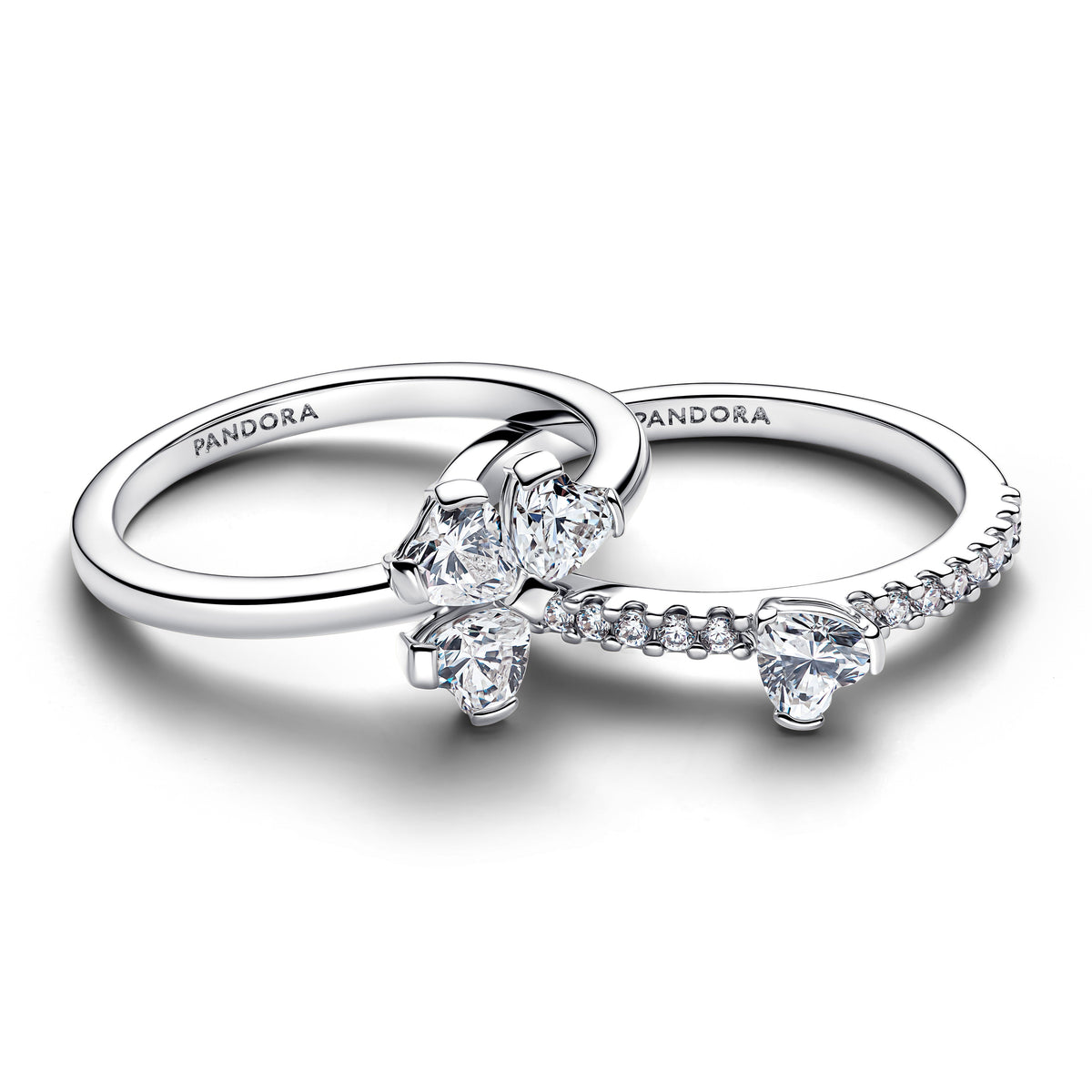 Ring – Sterling Silver – Sparkling Lucky Clover Splittable