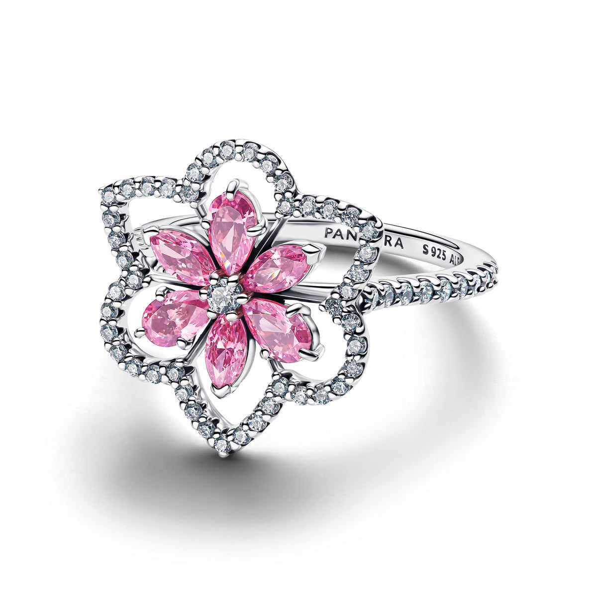 Ring – Sterling Silver – Double Flower Cocktail