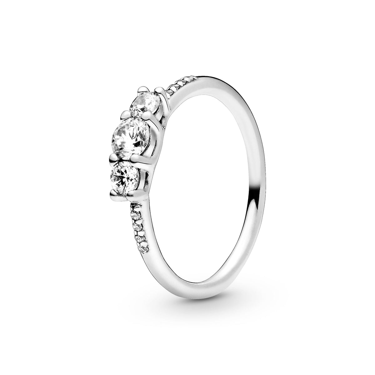 Ring – Sterling Silver – Clear Three-Stone