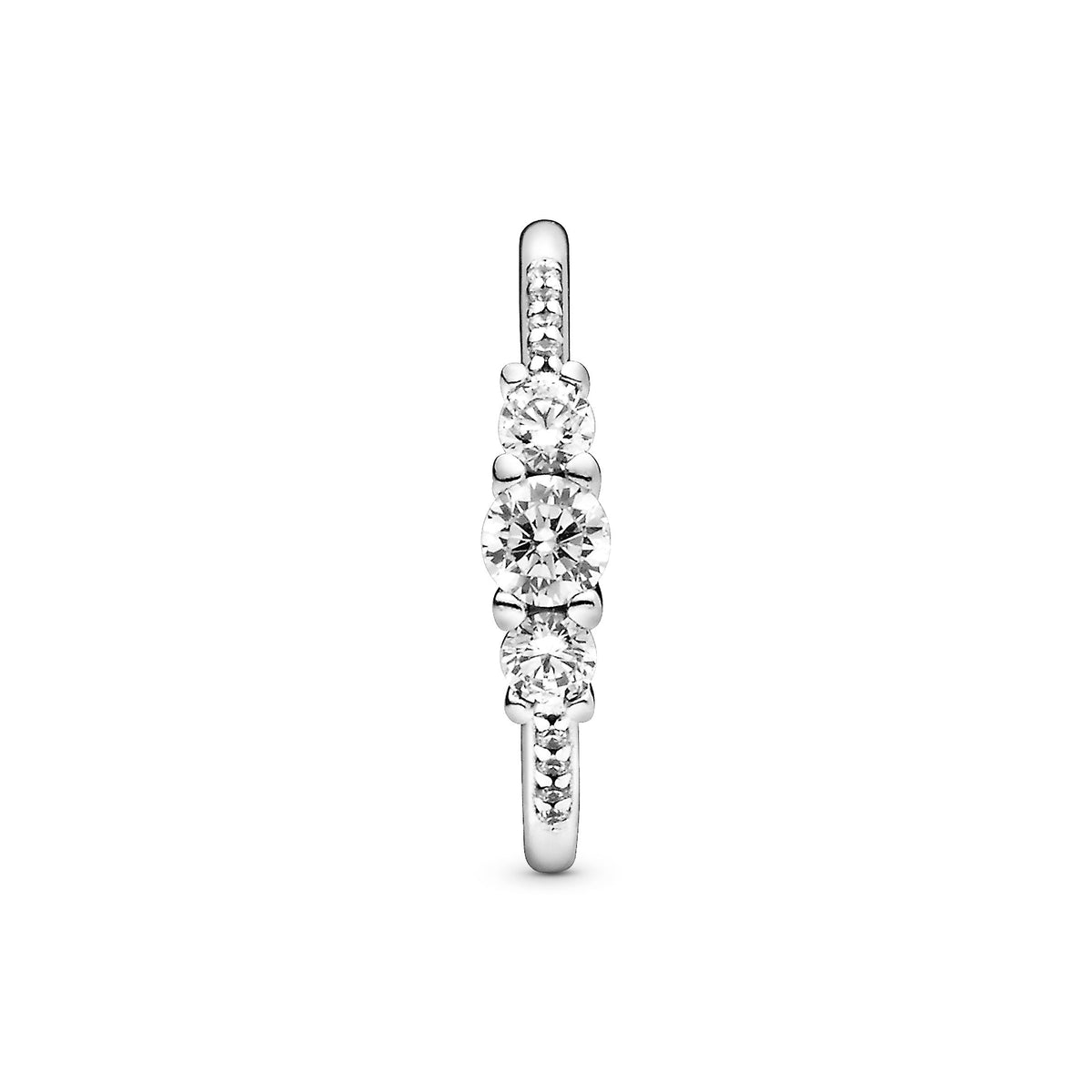 Ring – Sterling Silver – Clear Three-Stone