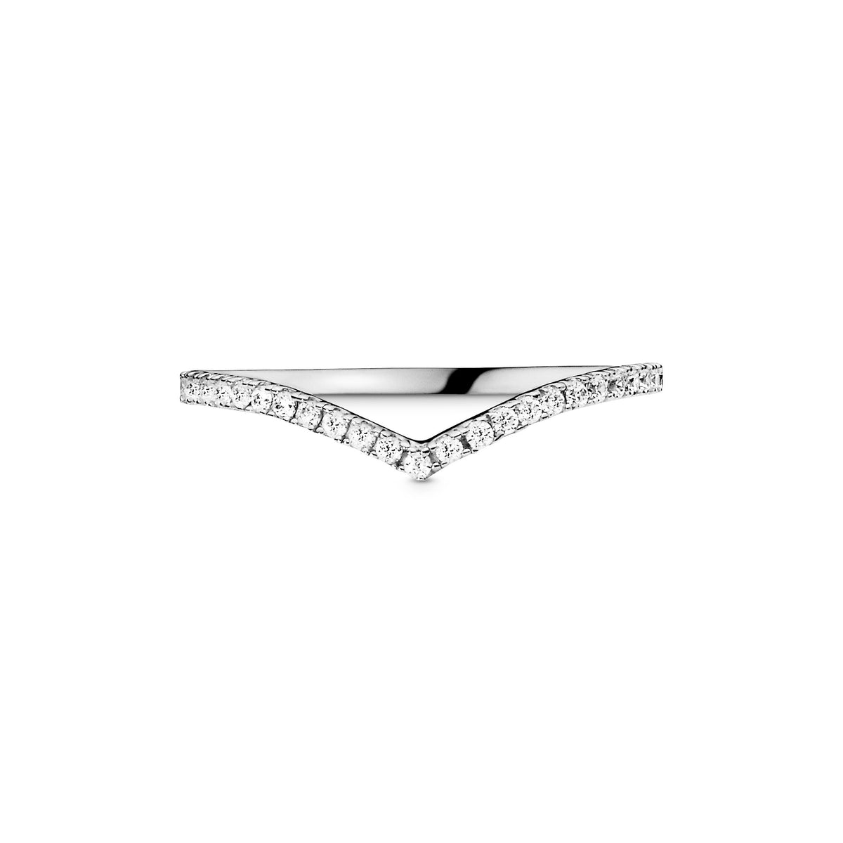 Ring – Sterling Silver – Sparkling Wishbone