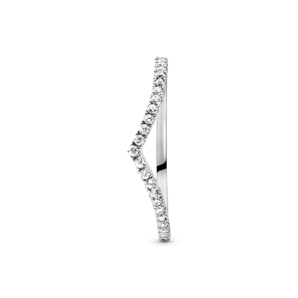 Ring – Sterling Silver – Sparkling Wishbone